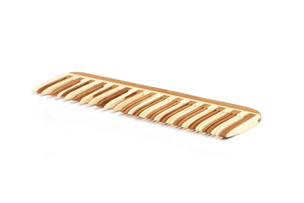 Bass Brushes Large Bamboo Comb – Wide Tooth / Fine Tooth Combination Bass Brushes