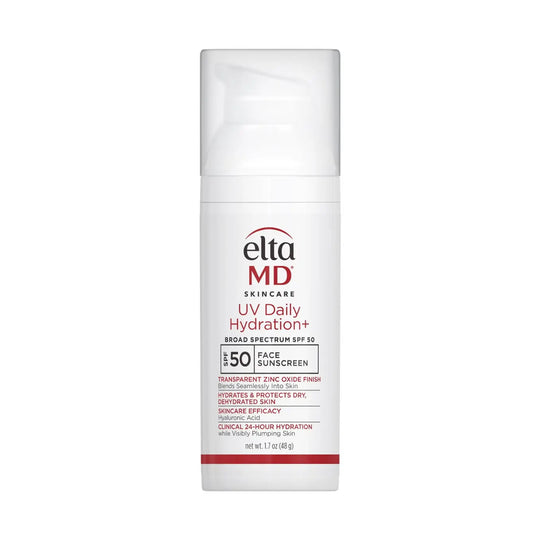 Eltma MD UV Daily Hydration+ sunscreen bottle on a white background