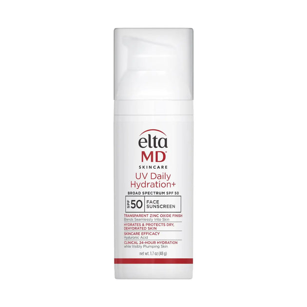 Eltma MD UV Daily Hydration+ sunscreen bottle on a white background