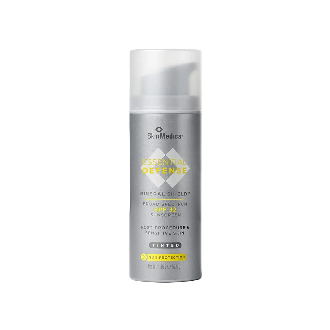SkinMedica Essential Defense sunscreen bottle on a light pink background