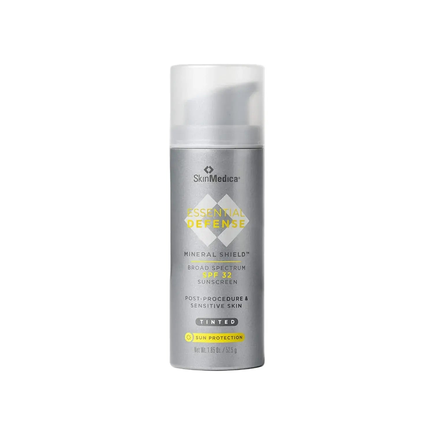 SkinMedica Essential Defense sunscreen bottle on a light pink background